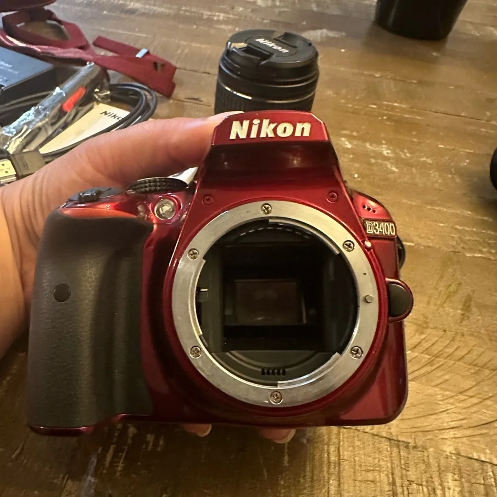 Nikon D3400 DSLR Camera in Vibrant Red